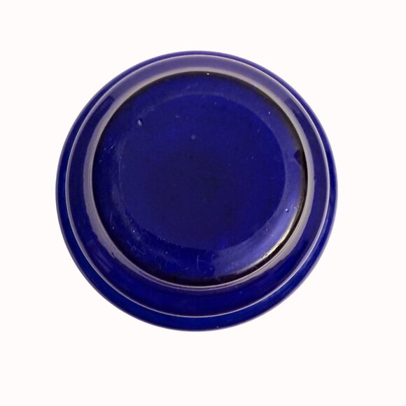 Cobalt Blue Glass Vase Flared Rim Gold Accents Victorian Era Handblown Collectib - Picture 7 of 14